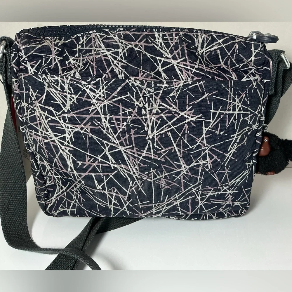 Kipling Men's Black and White Patterned Messenger Bag